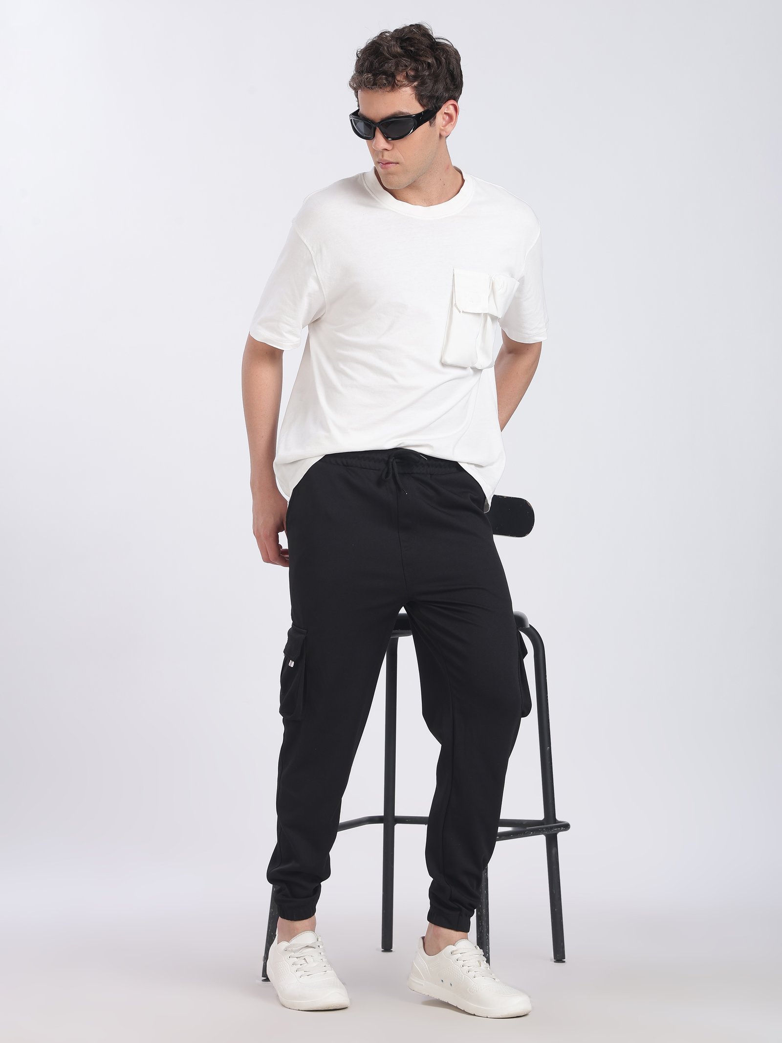 Lycra 6 Pocket Cargo Pant (Black)